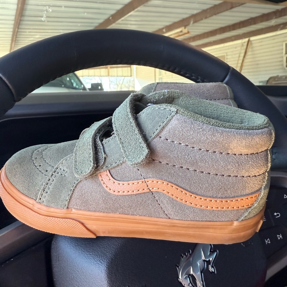 Vans Kids Olive and Tan High-Top Sneakers